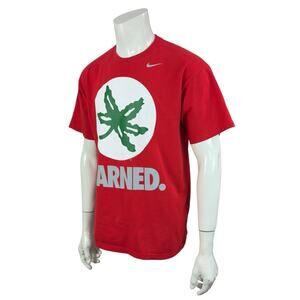 Nike Team “Earned” Ohio State Buckeyes Crew Neck T-Shirt Men L Red Cotton